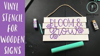 How to Use Vinyl as a Stencil for Wooden Signs  Easy Cricut Craft [upl. by Mendy517]