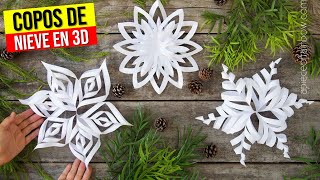 ► Haz tus COPOS DE NIEVE en 3D de PAPEL  Manualidades NAVIDEÑAS  HaunterMake [upl. by Constancia]