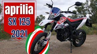 Supermoto Aprilia SX125 2021  Test Ride Walk Around Sound Check  VLOG279 4K [upl. by Inanaup653]