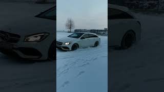 MercedesBenz CLA 45 AMG shooting brake drift fun in snow 👍😎❄️ [upl. by Luamaj]