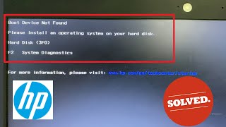 How to Fix Boot Device Not Found Hard Disk 3F0 Error  HP Laptop [upl. by Cassil]