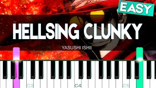 Hellsing Clunky Easy Piano Tutorial  SHEET MUSIC  MIDI 🔥 [upl. by Nosrac]