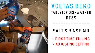 Salt and Rinse Aid  First time Filling amp Setting l Voltas Beko Table Top Dishwasher DT8S 2 [upl. by Falo]