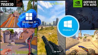 Win10 vs Win11 7950X3D amp RTX 4090  CS2 Valorant Fortnite Warzone POE  Process Lasso method [upl. by Nosretep125]