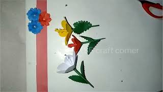 Kagoj diye sundor ful banano  make flower with paper paperflower craftideas papercraft [upl. by Agathy475]