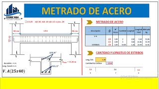 METRADO DE ACERO EN VIGAS Super Sencillo [upl. by Spevek]