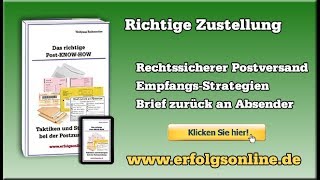 Sendungsverfolgung  Postzustellung für Briefe Zustellungsurkunden mit »Das richtige Post KNOW HOW« [upl. by Iznik]