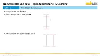 Spannungstheotie 2 Ordnung im Stahlbau  Teil 12 Grundlagen [upl. by Martens]