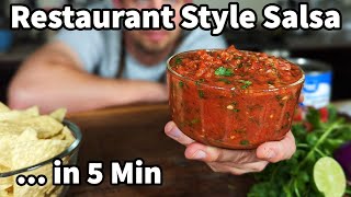 5 Minute Restaurant Style Salsa Recipe [upl. by Aidil]