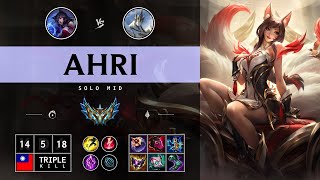 Ahri Mid vs Galio  TW Challenger Patch 1413 [upl. by Ailuj]