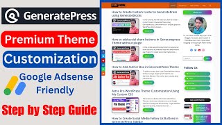 GeneratePress Theme Customization  How to Customize Website with GeneratePress [upl. by Anelet]