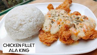 Chicken Fillet Ala King  Crispy Chicken and Cheesy Creamy White Sauce Recipe [upl. by Winchester388]