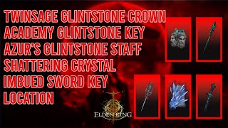 Imbued Sword Key Academy Glintstone Key Shattering Crystal Azurs Glintstone Staff  Elden ring [upl. by Ettena]