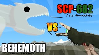 BEHEMOTH vs SCP 682 sticknodes animation trevor Henderson vs scp foundation [upl. by Gitlow]