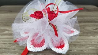 Sacchetto Bomboniera Uncinetto Tutorial 💝🌹 Souvenir Crochet  Saquinho Croche [upl. by Teriann]