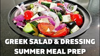 Greek Salad amp Dressing Recipe  Summer Meal Prep [upl. by Anerres]