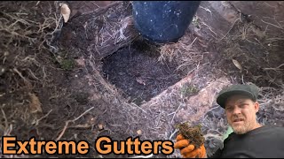 How to Gutter Blockage removal amp Extreme roots at Blocked drain 63 [upl. by Aytak]