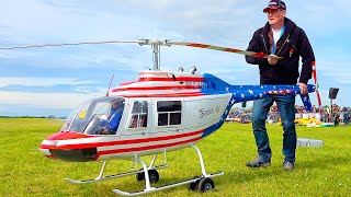 VERY HUGE JET RANGER BELL 206 RC TURBINE HELICOPTER FLIGHT DEMONSTRATION [upl. by Skvorak]