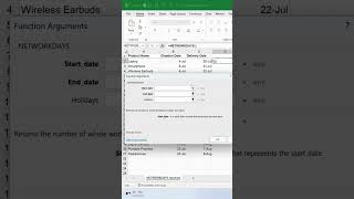 Excel  Calculate the difference between two dates with NETWORKDAYS function [upl. by Enaek]