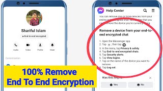 End to End Encryption Remove Or Disable On Facebook Messenger New Method [upl. by Nrubyar688]