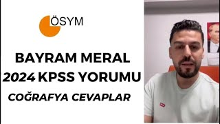 BAYRAM MERAL 2024 KPSS LİSANS YORUMU VE CEVAPLARI kpss 2024kpss keşfet [upl. by Adroj]