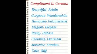 Compliment in German German Compliments for Appearance germanlearning german language [upl. by Breh]