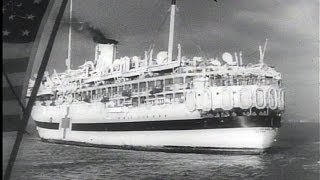 HD Historic Archival Stock Footage WWII  US Hospital Ship Carries Wounded Home [upl. by Yentirb]