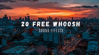 20 Free Cinematic WHOOSH Transition Sound Effects PACK  No Copyright  Free to Download [upl. by Saito]