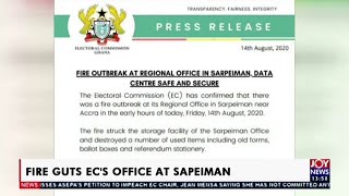 Fire Guts EC’s office at Sapeiman – Election Brief 2020 on JoyNews 14820 [upl. by Land]