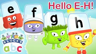 Say Hello To Letters E F G amp H  Phonics for Kids  Learn To Read  Alphablocks [upl. by Micheil]