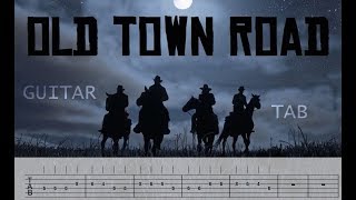 Old Town Road Guitar Tabs  Tutorial Full song [upl. by Nytsirc]