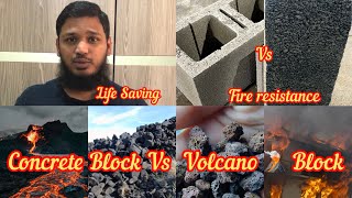 Fire Resistance Block  Concrete Block Vs Volcanic Block  civilengineering [upl. by Raymund]