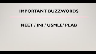 NEETINIUSMLEPLAB Buzzwords video 46 [upl. by Notgnimer]