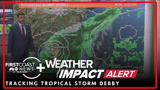 Tracking Debby Latest models forecast watches and warnings [upl. by Eelrahs]