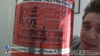 Scitec 100 Whey Protein Professional Powder Supplement Review  MassiveJoescom RAW Review WPI [upl. by Remmus]