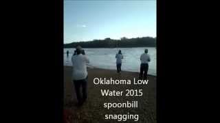 spoonbill fishing at Low Water Dam Oklahoma 2015 [upl. by Nilerual]