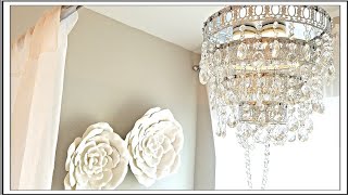 DIY Glam Crystal Chandelier  DIY Room Decor Ideas [upl. by Nilkcaj]