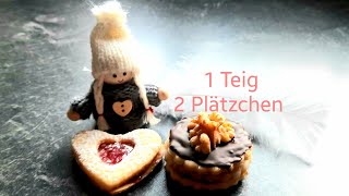 Plätzchen Marzipantürmchen amp Johannisbeerkekse  2 Sorten 1 Teig Weihnachtsgebäck BackenMürbeteig [upl. by Newg937]