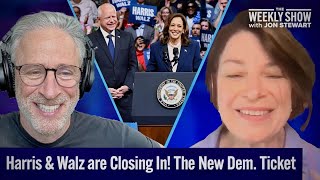 Jon Stewart amp Sen Klobuchar on the HarrisWalz Campaign amp the Democratic Shakeup  The Weekly Show [upl. by Crescint616]