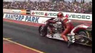 Drag racing Per Bengtsson vs Ronnie Aasen Mantorp [upl. by Gib3]