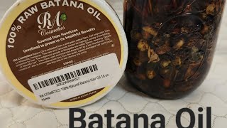 Batana Oil and my organic herbal hair thickness oil and leave in conditioner My new hair oil Day 1 [upl. by Nylevol]