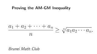 Proving quotArithmetic Mean ≧ Geometric Meanquot [upl. by Yoc]