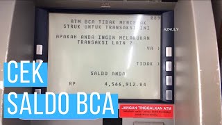 cara MUDAH CEK SALDO BCA di ATM BCA [upl. by Ammamaria]