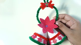 DIY  How To Make Chenille Wire And Foam Sheet Christmas Ornament At Home [upl. by Nevag148]