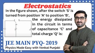 In the figure shown after the switch S is turned from  Electrostatics  PYQ  JEE Main 2019 [upl. by Lashoh851]