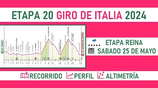 Etapa 20 GIRO de ITALIA 2024 Recorrido Perfil y Altimetría [upl. by Andrew2]