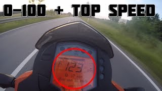 KTM Duke 125 Akrapovic 0  100 TOP Speed [upl. by Atsirtal491]