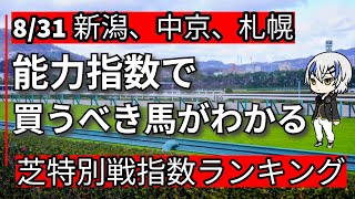 【831芝特別戦】【札幌２歳ステークス】能力指数ランキング！！買うべき馬がわかります！ [upl. by Padget601]