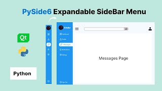 How to create and animate an expandable Sidebar menu In Python  Pyside6  PyQt6 2023 [upl. by Kolnos75]