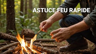 Comment faire un feu sans allume feu  survie buschcraft [upl. by Winona]